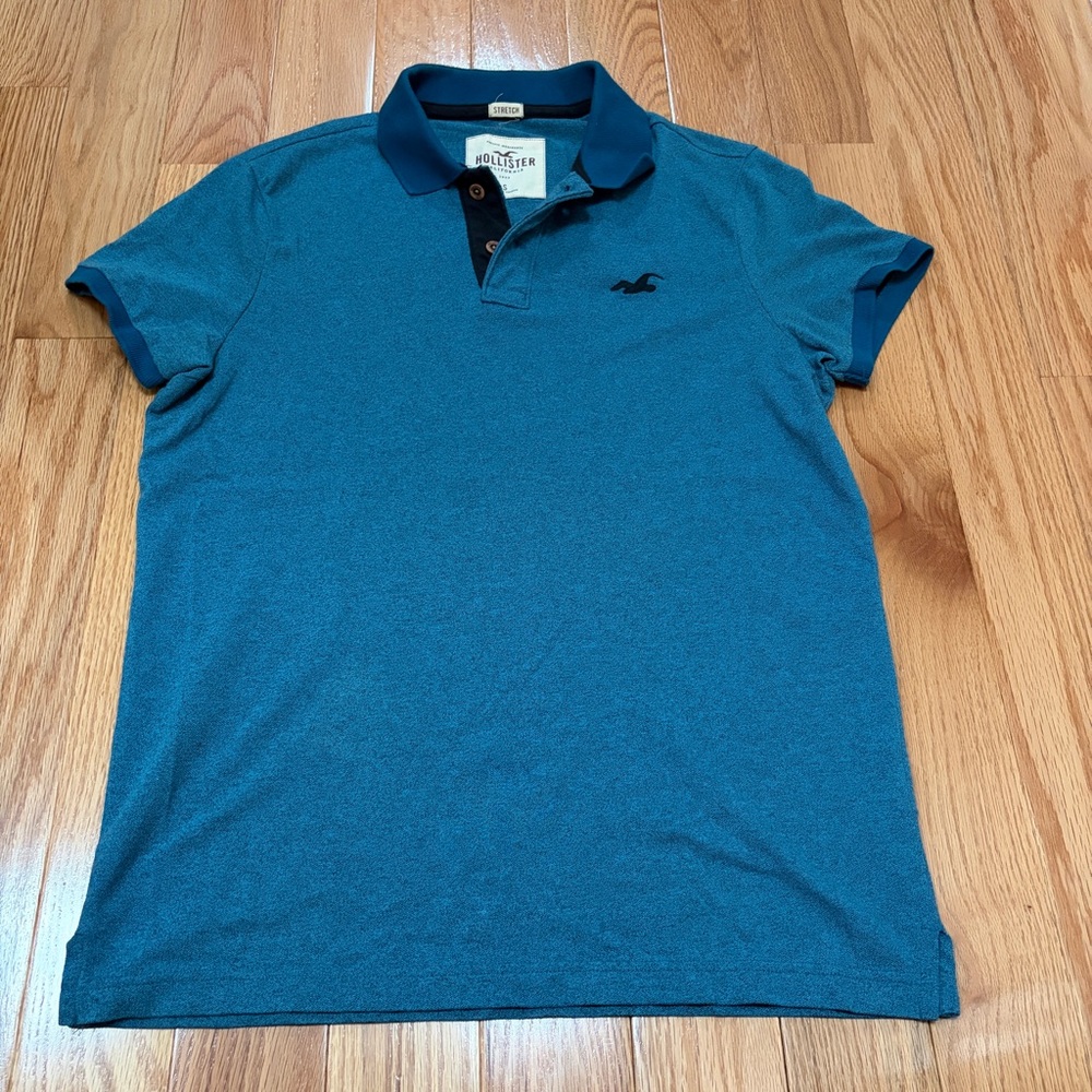 Hollister Men's Teal Polo Shirt